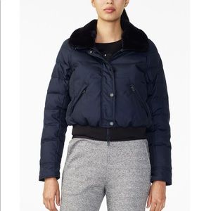 Armani Exchange Fur Trim Bomber Jacket